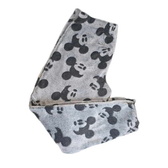 Disney Mickey Mouse Fleece Pajama Lounge Pants Size Medium Gray - Picture 1 of 5